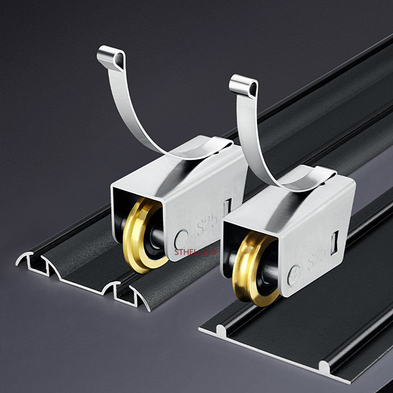 Furniture Rails Hardware - 2 roulettes en acier inoxydable pour
