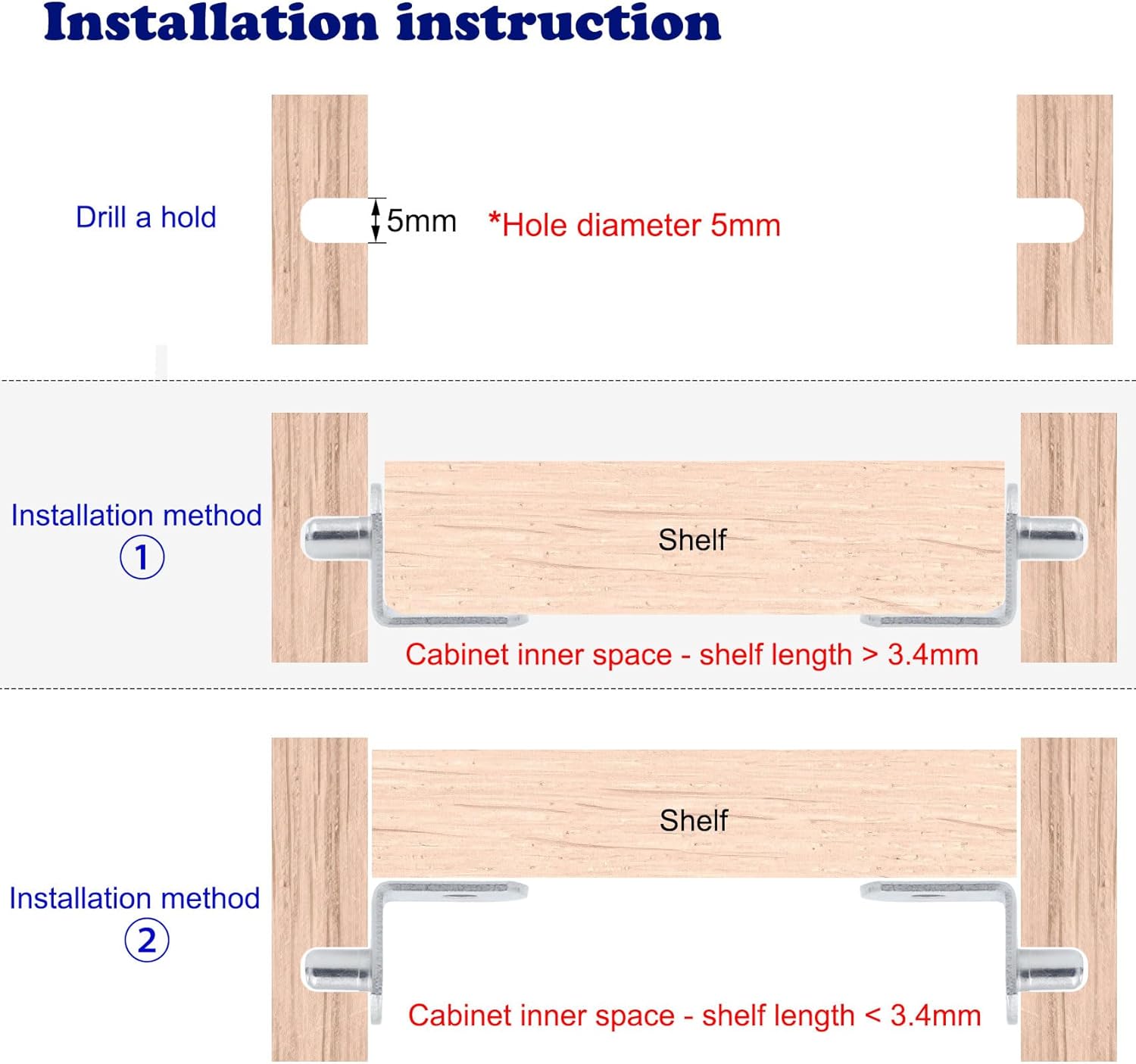 Chevilles d'étagère de 5mm, br - Shelf Peg Support avis et prix